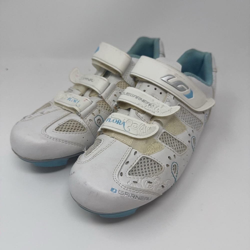 Louis Garneau Flora Road Cycling Shoes Womens 8.5 EU 40 White Clipless Ergo Air
